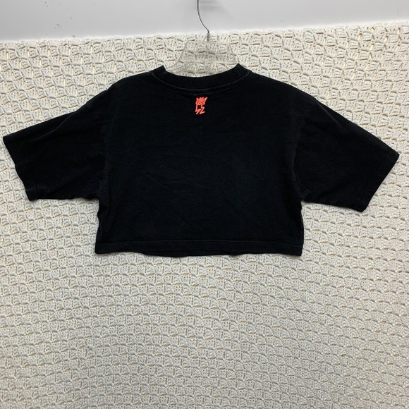 Adidas Women's Crop T-Shirt Size Small‎ Black Retro Logo Crew Neck Short Sleve - Picture 7 of 7